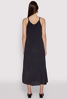 Womens Crochet Detail Sleeveless Maxi Dress,