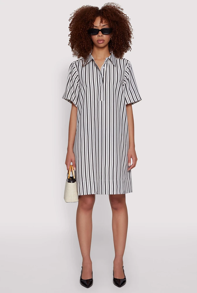 Womens Striped Shift Dress, Multi,