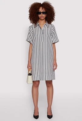 Womens Striped Shift Dress, Multi,