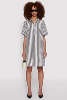 Womens Striped Shift Dress, Multi,