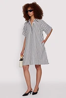 Womens Striped Shift Dress, Multi,