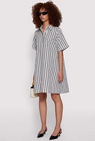 Womens Striped Shift Dress, Multi,