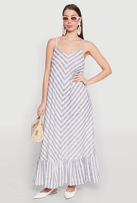 Womens Chevron Print Maxi Dress, Multi, Size L