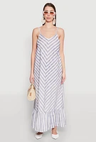 Womens Chevron Print Maxi Dress, Multi, Size L