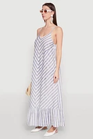 Womens Chevron Print Maxi Dress, Multi, Size L