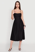 Womens Hyperstretch Bustier Midi Dress, Black, Size L