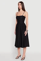Womens Hyperstretch Bustier Midi Dress, Black, Size L
