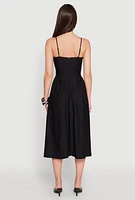 Womens Hyperstretch Bustier Midi Dress, Black, Size L