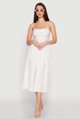 Womens Hyperstretch Bustier Midi Dress, White, Size L