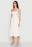 Womens Hyperstretch Bustier Midi Dress, White, Size L