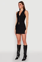 Womens Hyper Stretch Cargo Pocket Mini Dress, S