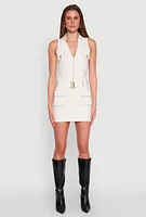 Womens Hyper Stretch Cargo Pocket Mini Dress,