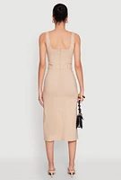 Womens Slit Front Midi Tank Dress,