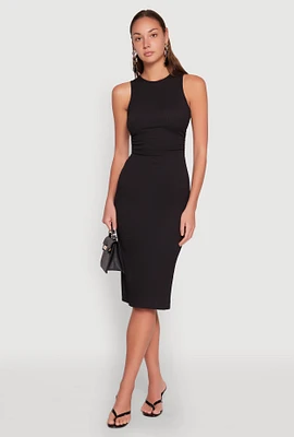 Womens Textured Knit Cut Out Midi Dress,