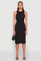 Womens Textured Knit Cut Out Midi Dress,