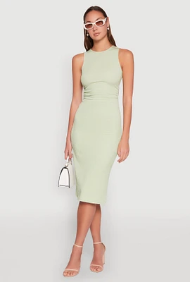 Womens Textured Knit Cut Out Midi Dress,