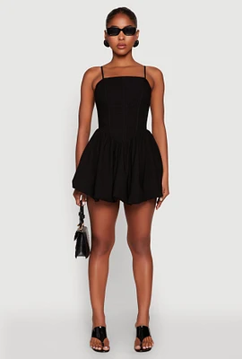Womens Corset Bubble Dress, Black, Size L