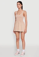 Womens Acid Wash Corset Skater Dress, Beige, Size M-L