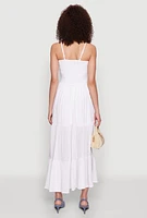 Womens Smocked Tiered Maxi Sundress,