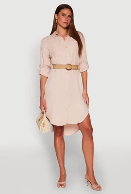 Womens High Low Shirt Dress,