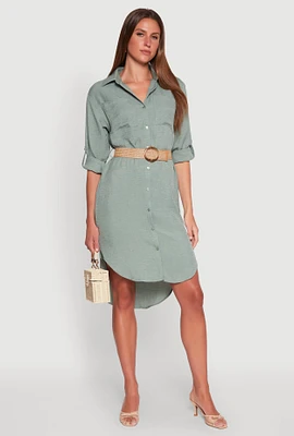 Womens High Low Shirt Dress,