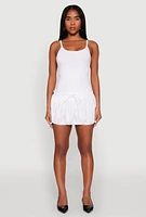 Womens Scoop Neck Bubble Dress, White, Size XL
