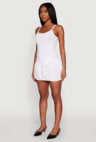 Womens Scoop Neck Bubble Dress, White, Size XL