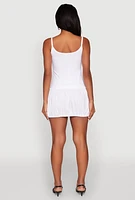 Womens Scoop Neck Bubble Dress, White, Size XL