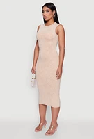Womens Daisy Mineral Wash Sleeveless Curve Hugging Tank Dress,