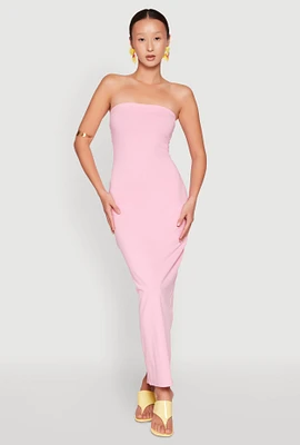 Womens Daisy Maxi Tube Dress, Pink,