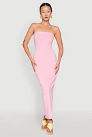 Womens Daisy Maxi Tube Dress, Pink,