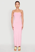 Womens Daisy Maxi Tube Dress, Pink,