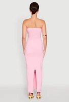 Womens Daisy Maxi Tube Dress, Pink,