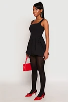 Womens Corset Mini Bubble Dress, Black, Size L