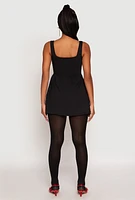 Womens Corset Mini Bubble Dress, Black, Size L