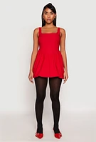 Womens Corset Mini Bubble Dress, Red, Size S