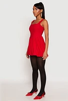 Womens Corset Mini Bubble Dress, Red, Size L