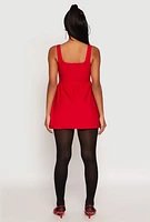 Womens Corset Mini Bubble Dress, Red, Size L