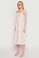 Womens Haute Monde Floral Bustier Midi Dress, Multi, Size S