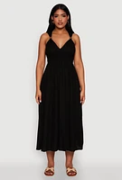 Womens Haute Monde Linen Wood Beaded Strap Sundress,