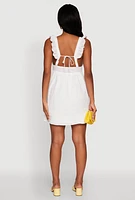 Womens Haute Monde Ruffled Strap Babydoll Sundress, White, Size M