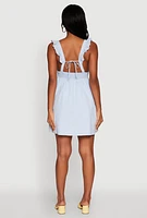 Womens Haute Monde Ruffled Strap Babydoll Sundress, Blue, Size L