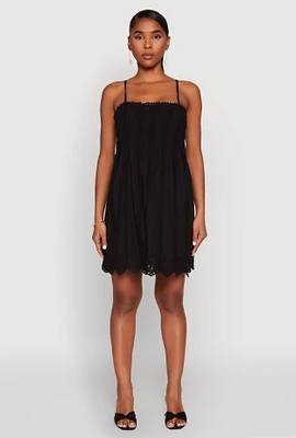 Womens Haute Monde Floral Crochet Detail Mini Dress,