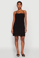 Womens Haute Monde Floral Crochet Detail Mini Dress,