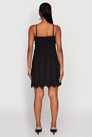 Womens Haute Monde Floral Crochet Detail Mini Dress,
