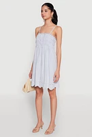 Womens Haute Monde Floral Crochet Detail Mini Dress, Blue, Size S