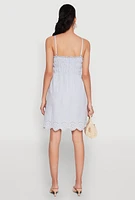 Womens Haute Monde Floral Crochet Detail Mini Dress, Blue, Size S