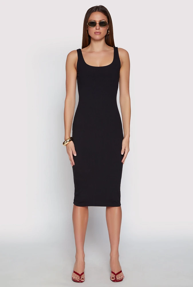 Womens Haute Monde Ribbed Knit Tank Dress,