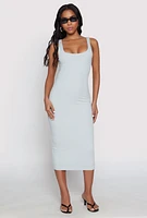 Womens Haute Monde Ribbed Knit Tank Dress, Grey, Size S