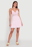 Womens Crochet Tiered Dress, S